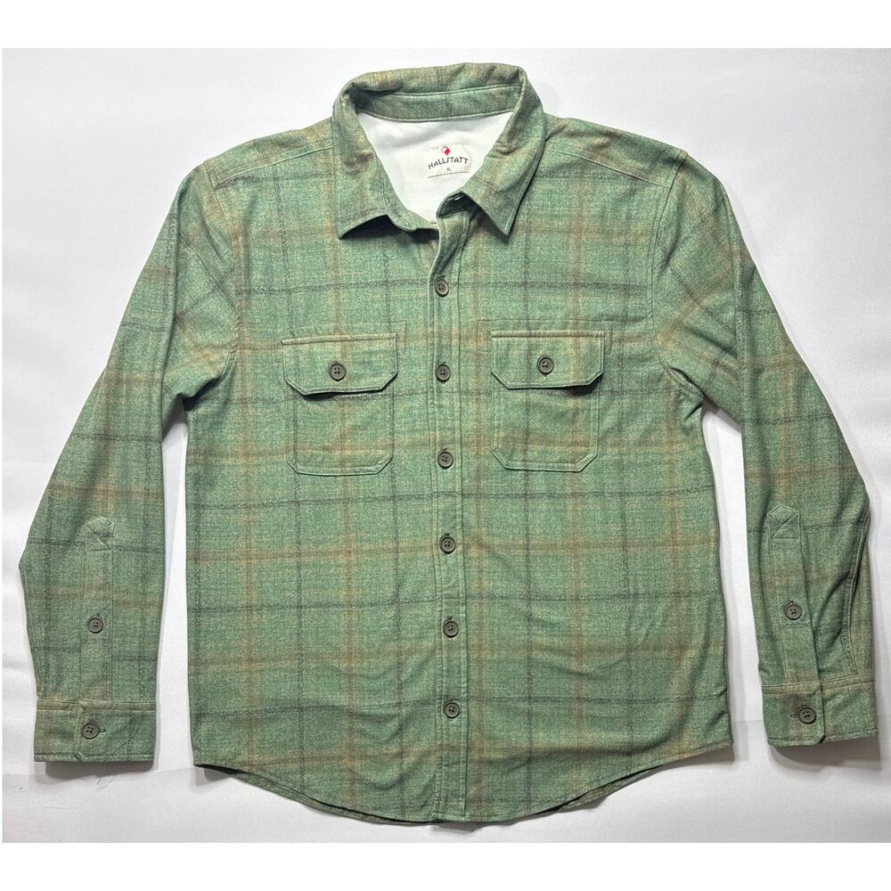 Hallstatt Men's Long Sleeve Button Up Casual Green Plaid Flannel Shirt - XL